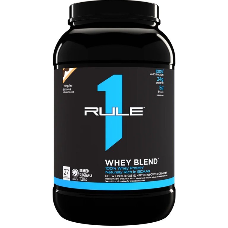 69ce447f428eaed7479c710738d3d5c1-1.jpg R1 Whey Blend, Campfire S'mores - 905 grams - obrazek 1