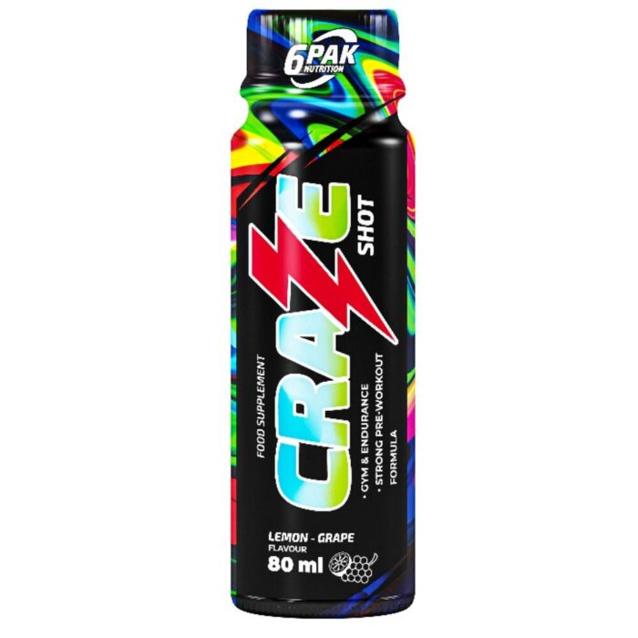 6PAK Craze Shot przedtreningowy cytryna-winogrono - 80 ml - obrazek 1