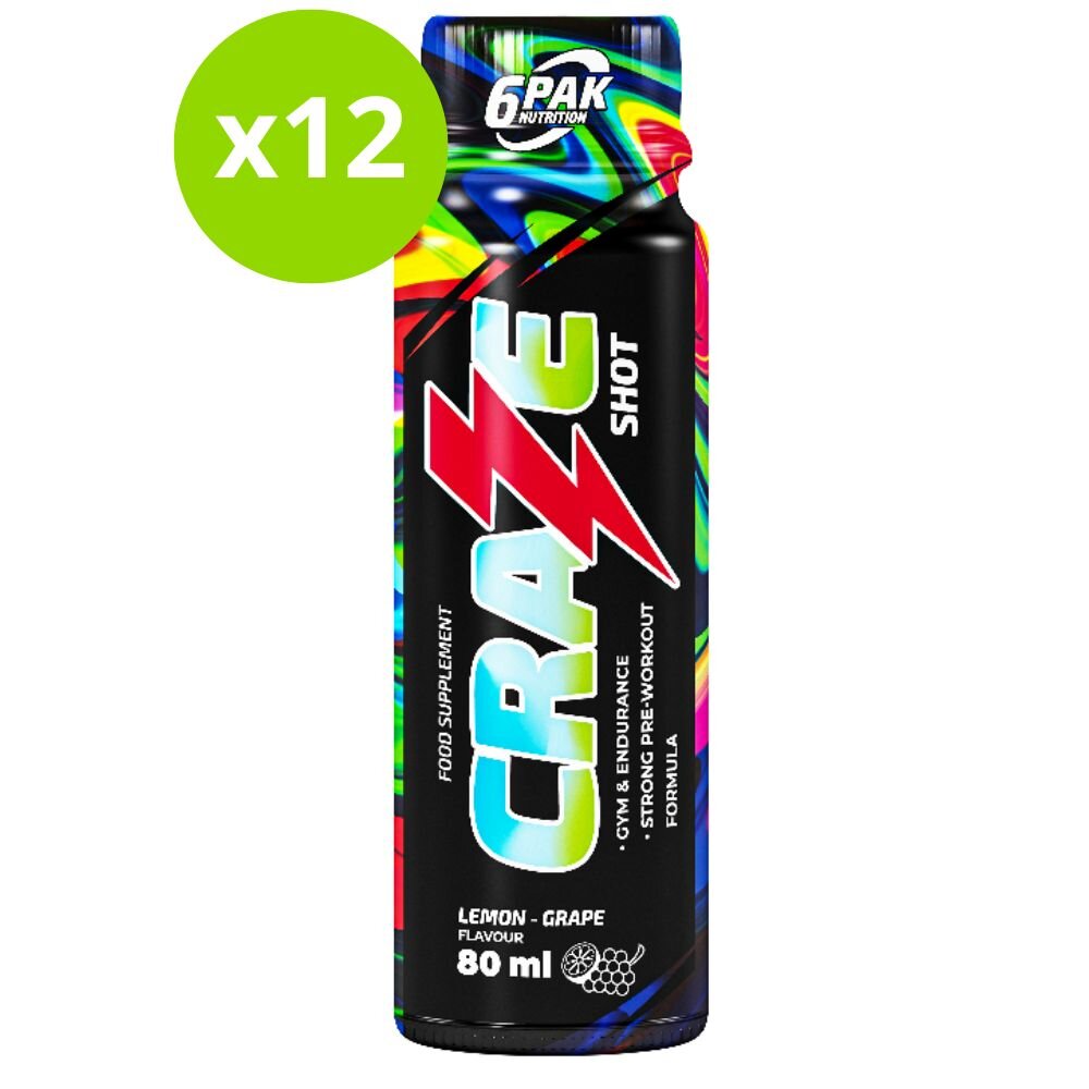 6p45-box-1-1.jpg 6PAK Craze Shot przedtreningowy cytryna-winogrono - 12 sztuk - obrazek 1