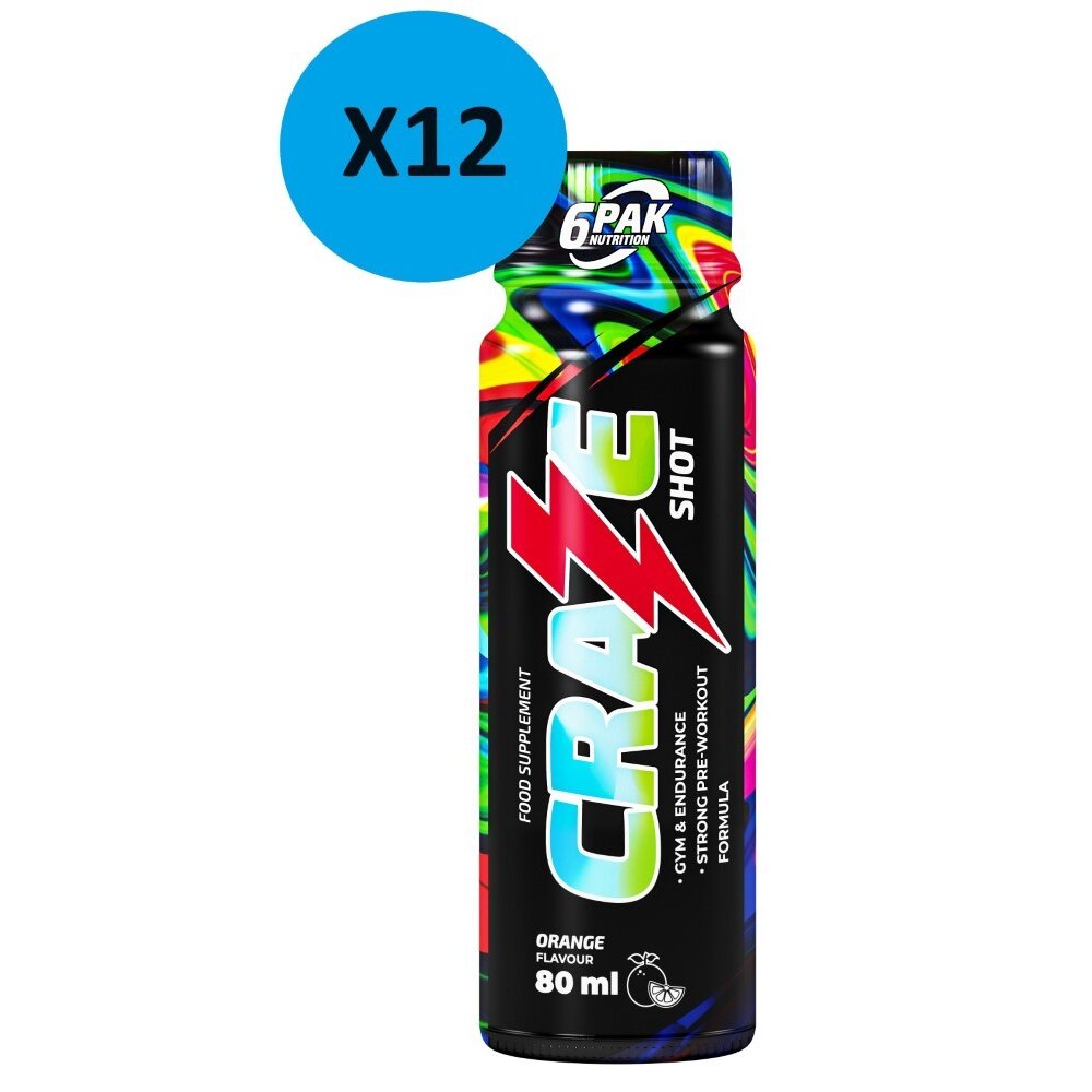 6p46-box-1-1.jpg 6PAK Craze Shot przedtreningowy pomarańczowy - 12 sztuk - obrazek 1