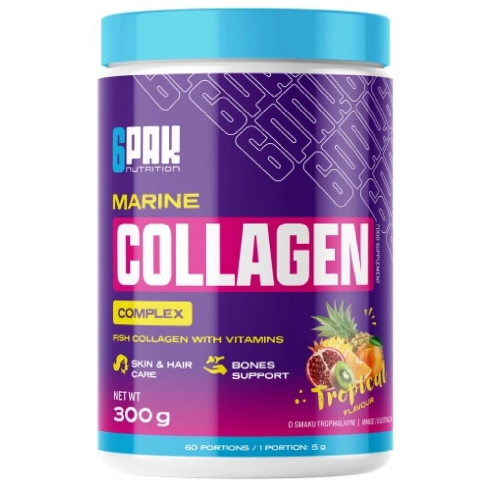6pak5164-1-1.jpg 6PAK Marine Collagen Complex, Formuła z kolagenem, owoce tropikalne - 300 g - obrazek 1