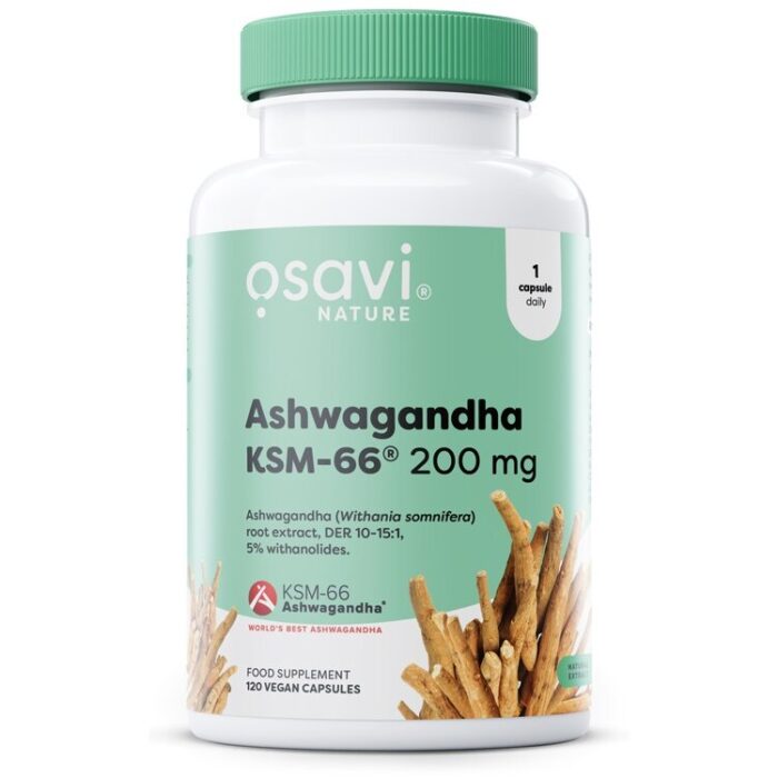 Ashwagandha KSM-66, 200mg - 120 vegan caps - obrazek 1