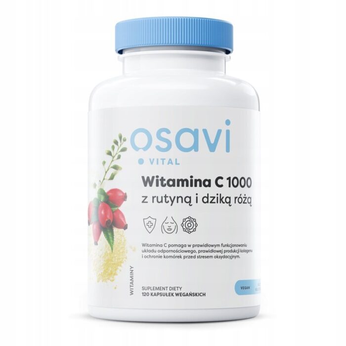 Witamina C1000 z Rutyną i Dziką Różą - 120 vegan caps - obrazek 3