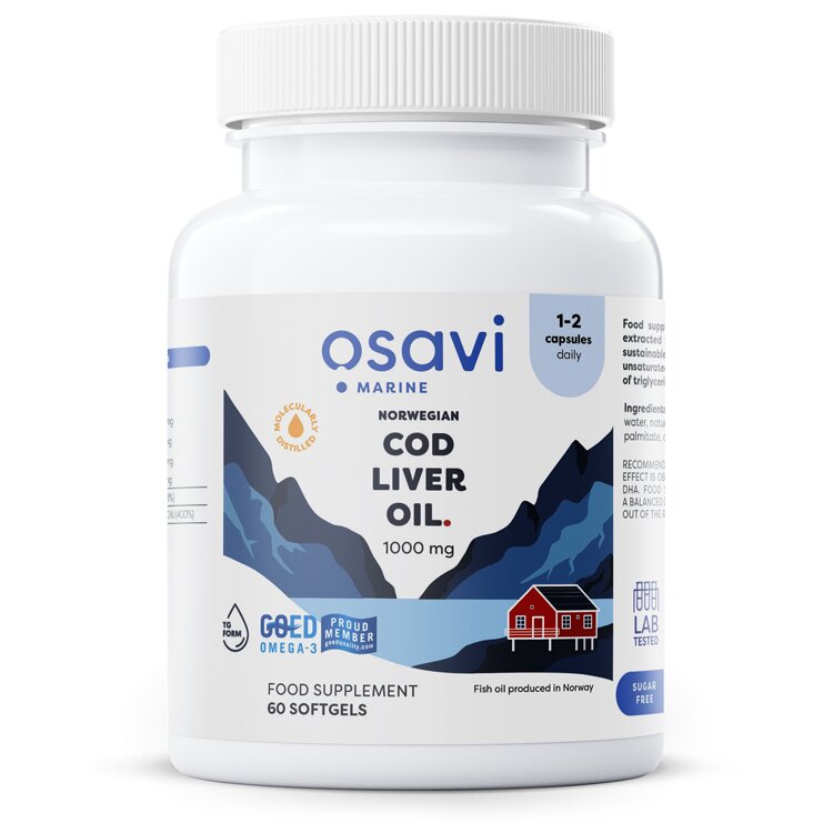 84148ab0e00450f044ed1c7952ddaab7-1.jpg Norwegian Cod Liver Oil Softgels, 1000mg (Lemon) - 60 softgels - obrazek 1
