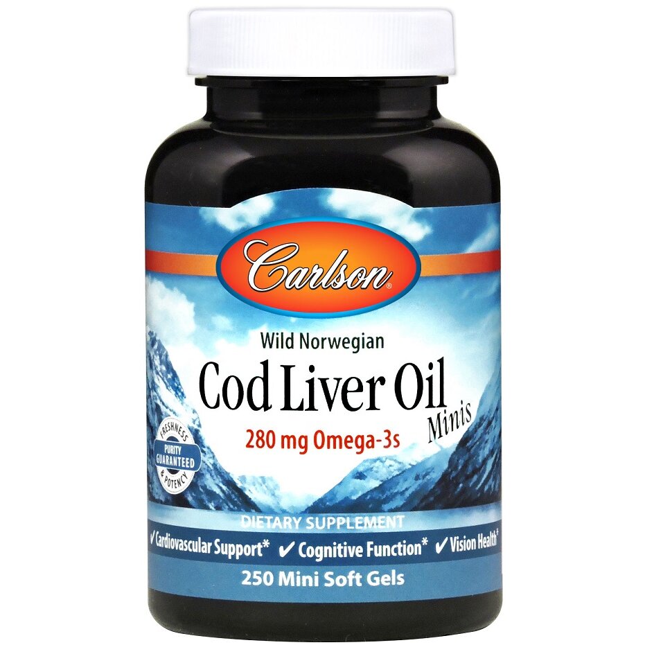 9c83ef5b415d17590272ae10c7c26cbd-1.jpg Cod Liver Oil Minis, 280mg - 250 mini softgels - obrazek 1