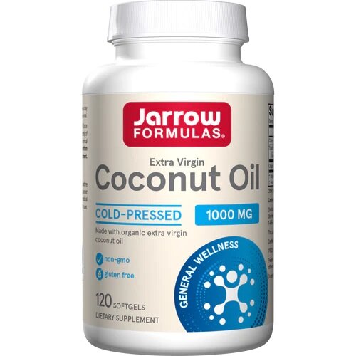 9ce4b6d04c6b978a7c0a98f03033772d-1.jpg Coconut Oil Extra Virgin, 1000mg - 120 softgels - obrazek 1