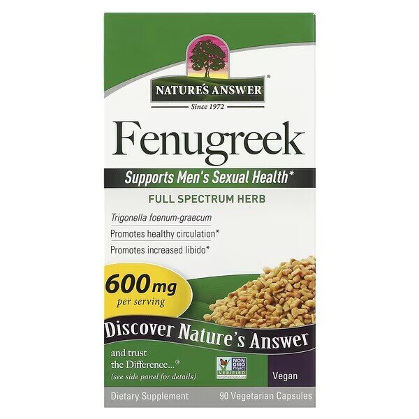 9e6304e624ceae7c1f11d1602463c6a4-1.jpg Fenugreek, 600mg - 90 vcaps - obrazek 1