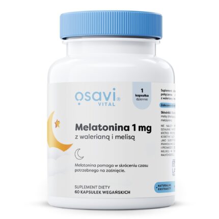 Melatonina z Walerianą i Melisą, 1mg - 60 vegan caps