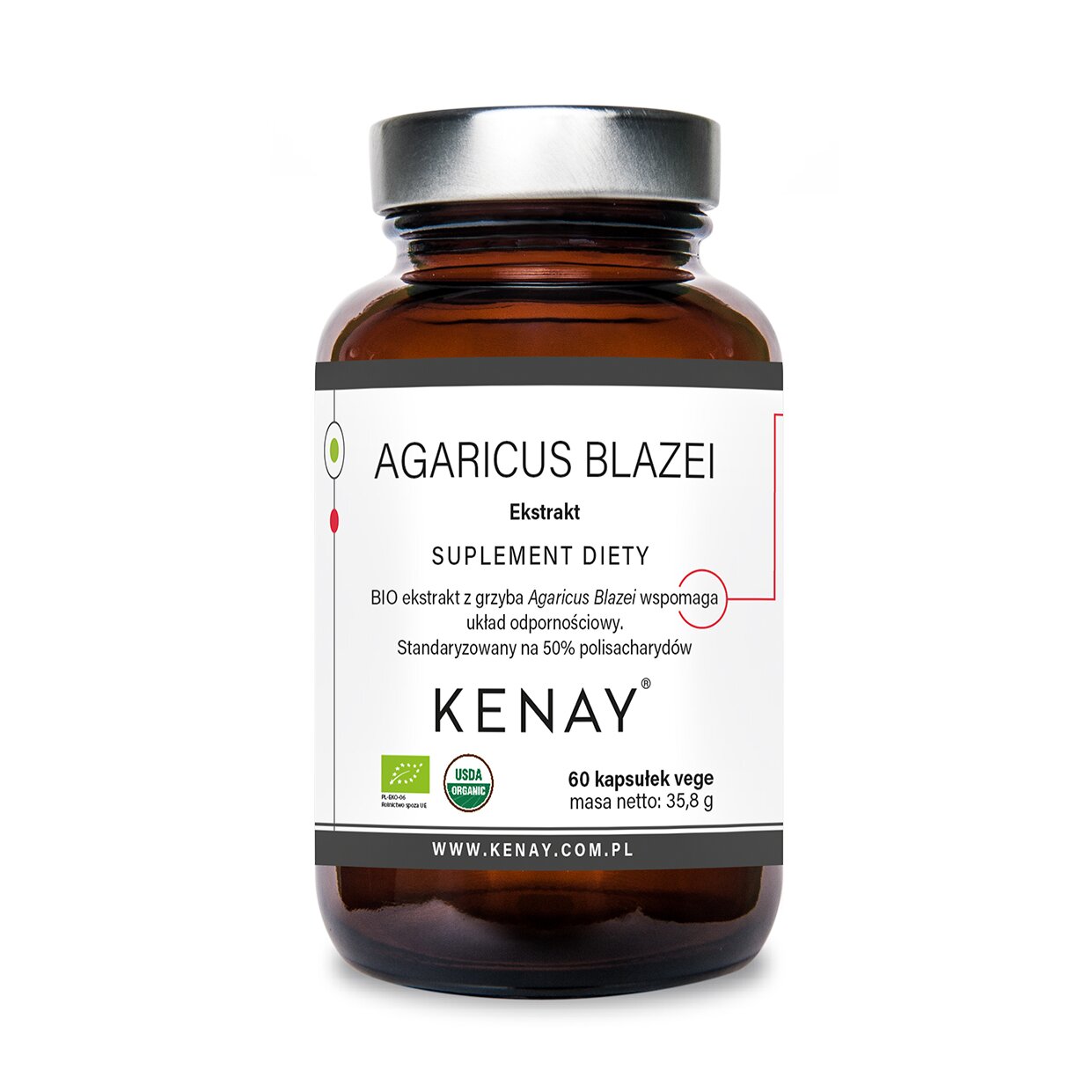 Agaricus_blazei_60_kapsulek-1.jpg Agaricus Blazei Pieczarka brazylijska 60 kaps. PL-EKO-06 - obrazek 1