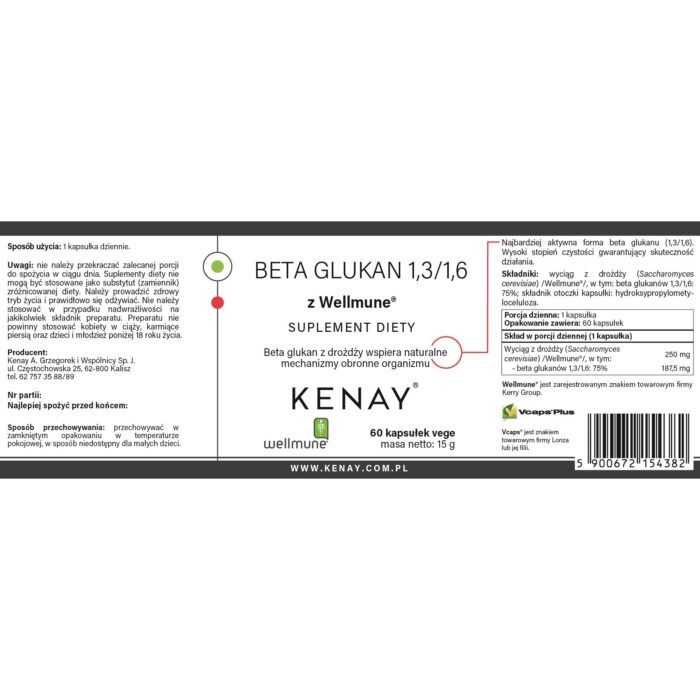 BETA GLUCAN 1,3/1,6 z Wellmune 60 kaps. - obrazek 2
