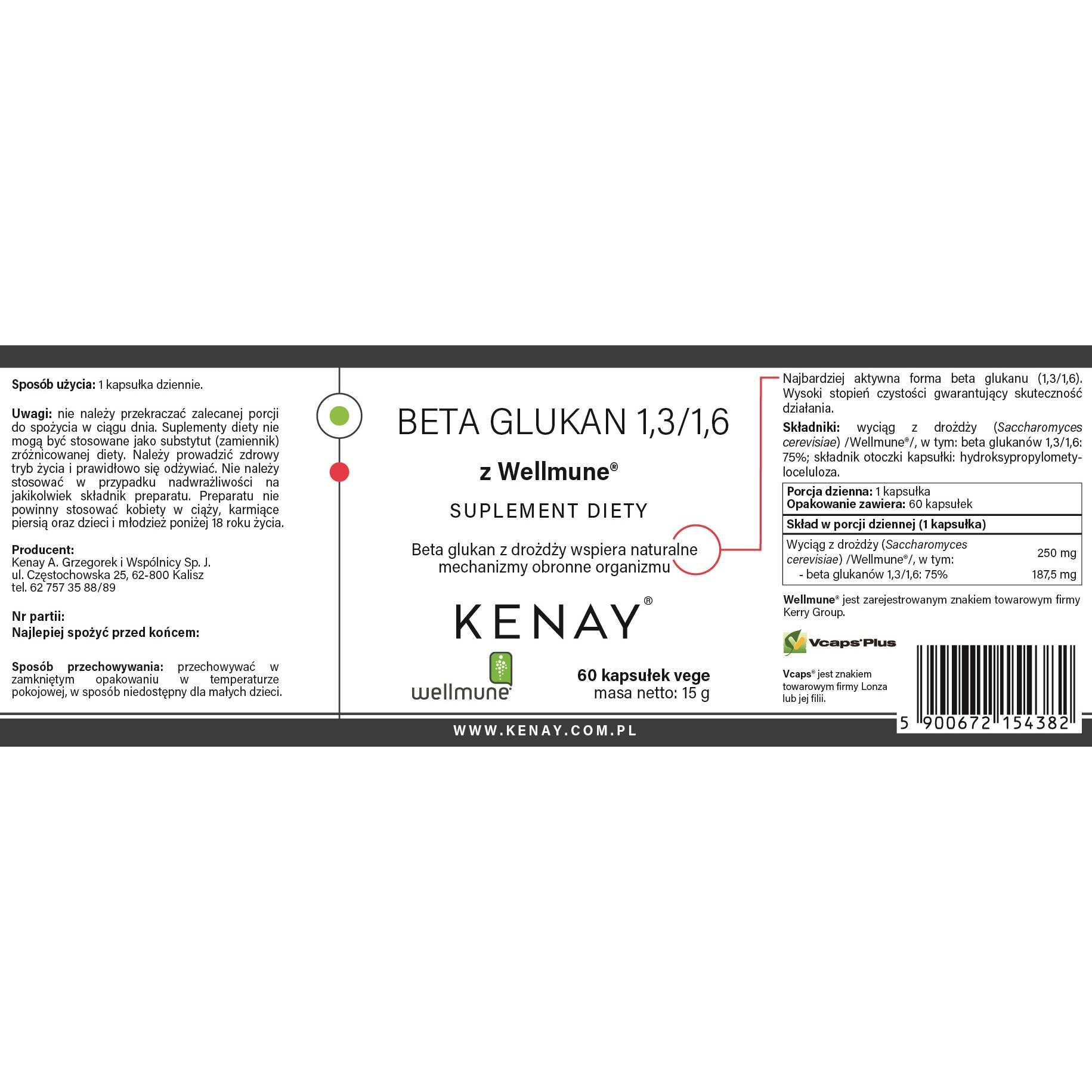 Beta_glukan_Wellmune-60_kaps-155x57-EAN_5900672154382-Kenay_PL-1.jpg BETA GLUCAN 1,3/1,6 z Wellmune 60 kaps. - obrazek 2