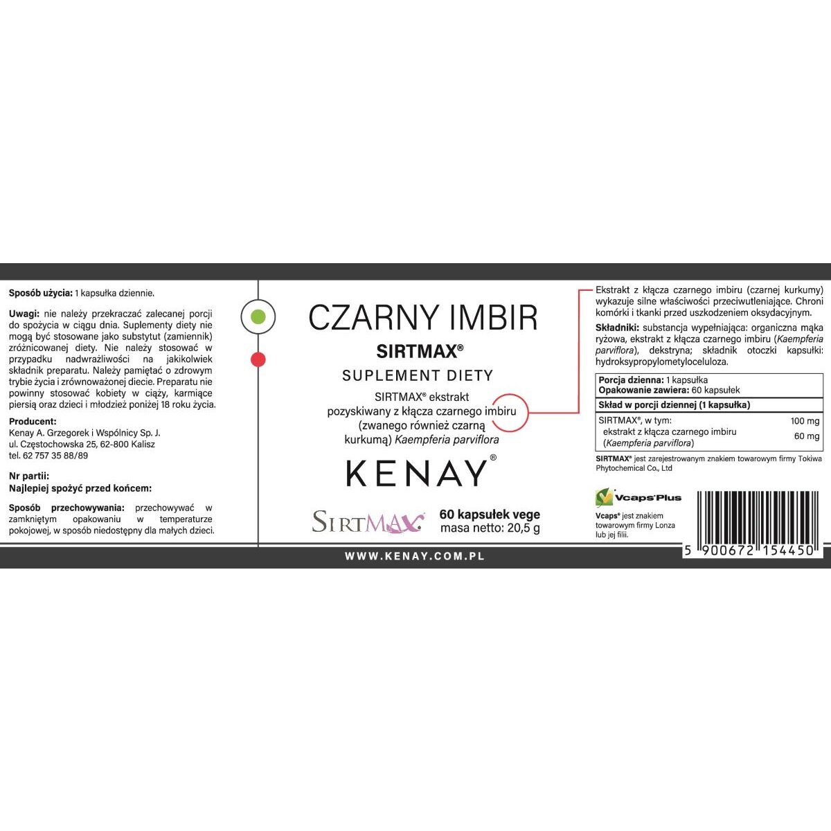 Czarny_Imbir_Sirtmax-60_kaps-155x57-EAN_5900672154450-Kenay_PL-1.jpg CZARNY IMBIR SIRTMAX® 60 kaps. - obrazek 2