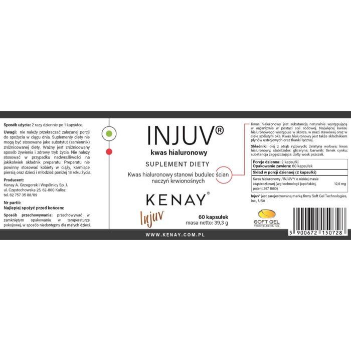 INJUV - kwas hialuronowy - 60 kapsułek - obrazek 2