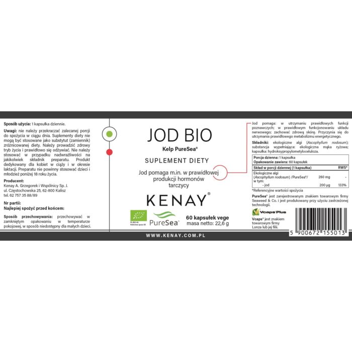 JOD BIO Kelp PureSea 60 kaps. PL-EKO-06 - obrazek 2
