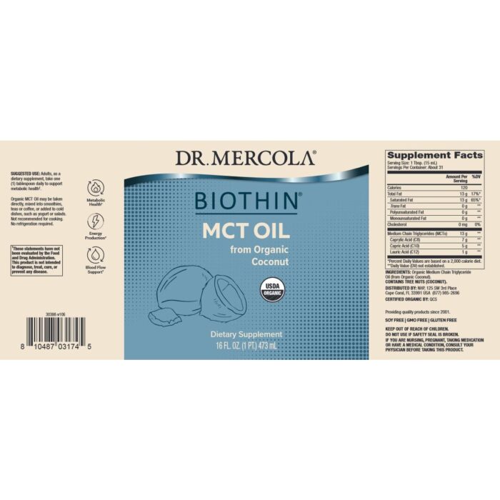 KETONE ENERGY MCT -olej z kwasem kaprylowym DR MERCOLA - obrazek 1