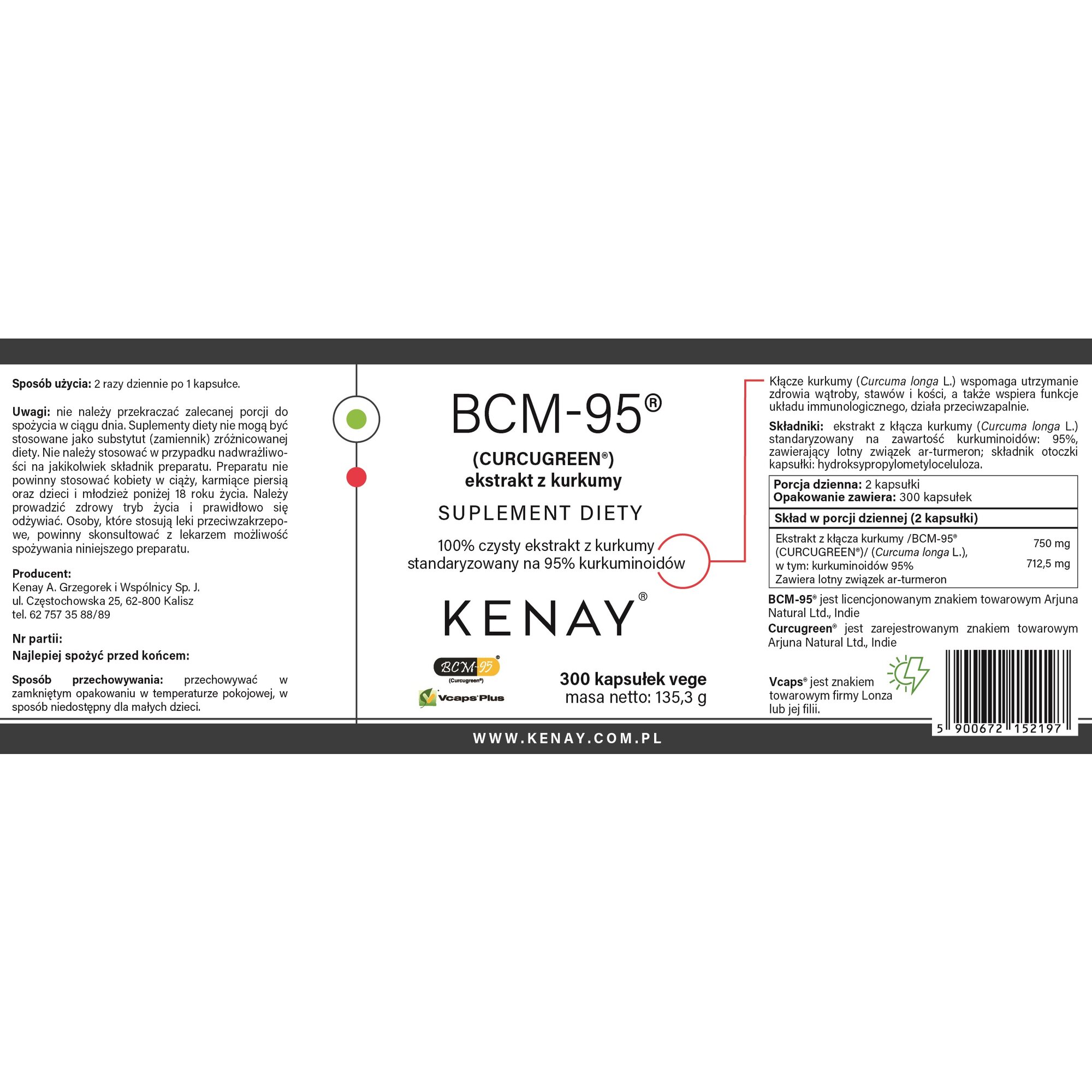 Kurkuma_BCM-95_Curcugreen-300_kaps-75x197-EAN_5900672152197-Kenay_PL-1.jpg KURKUMA BCM-95 300 kaps. - obrazek 2