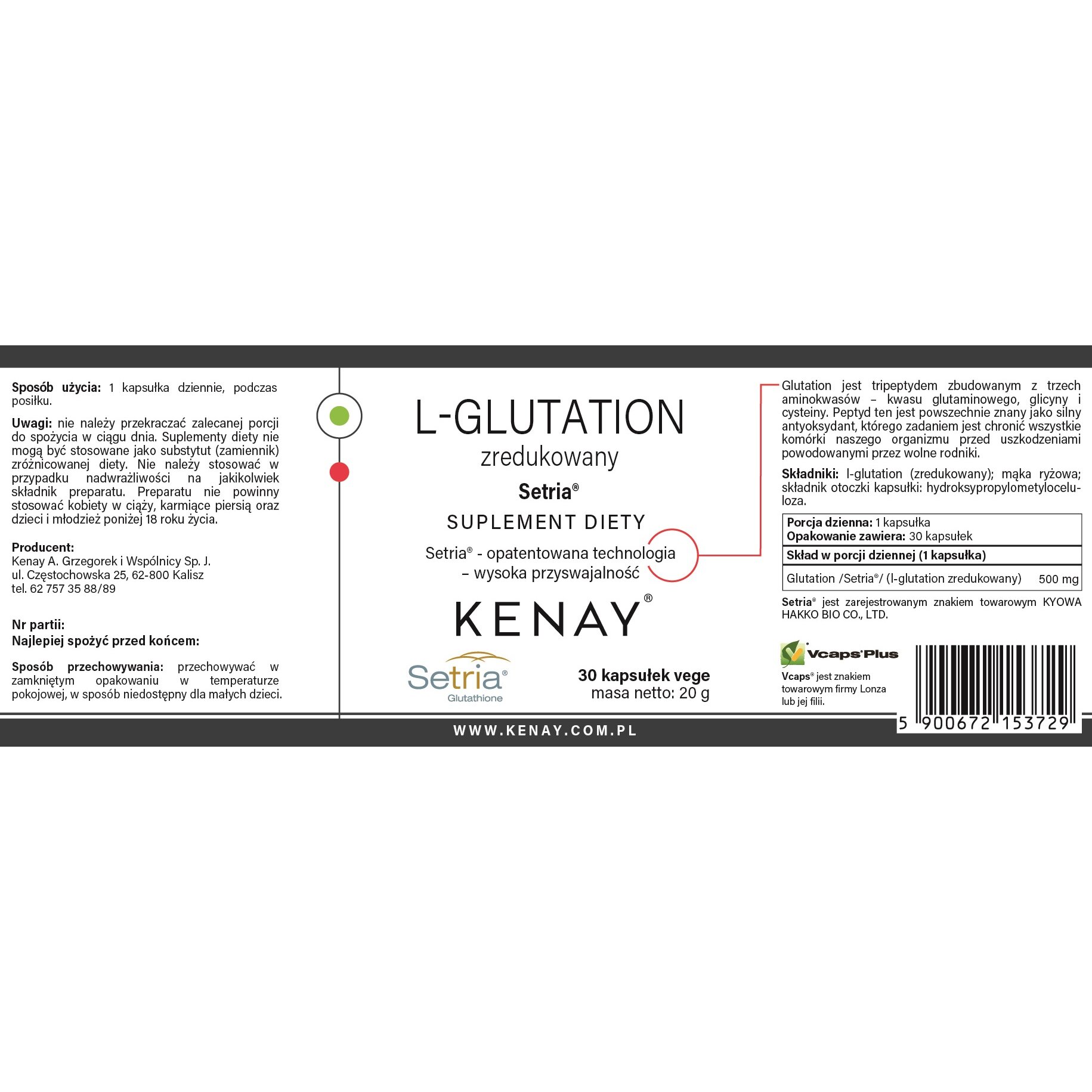 L-Glutation_zredukowany-30_kaps-155x57-EAN_5900672153729-Kenay_PL-1.jpg L-Glutation zredukowany Setria® - 30 kapsułek - obrazek 2