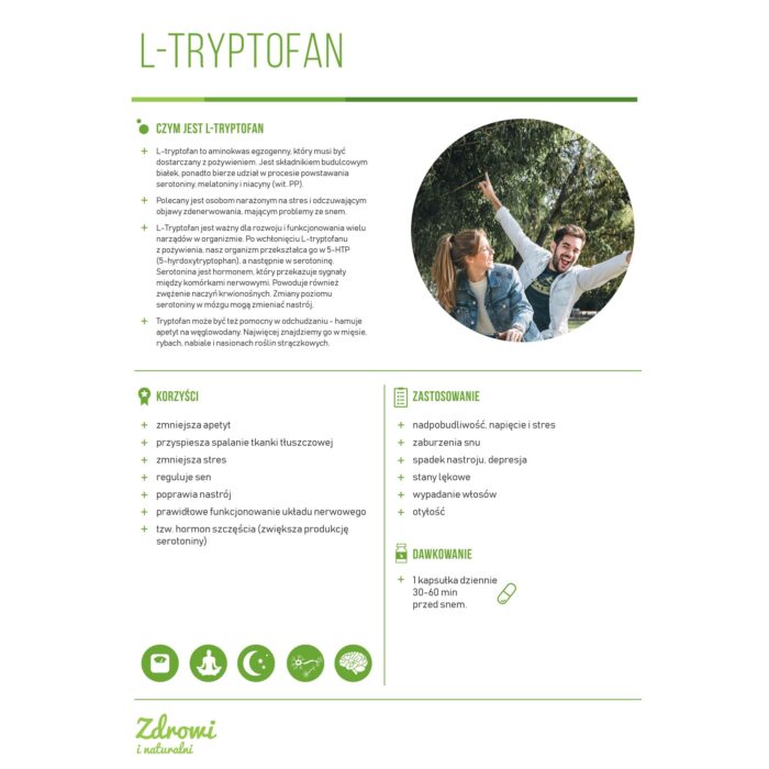 L-Tryptofan (60 kapsułek) - obrazek 3