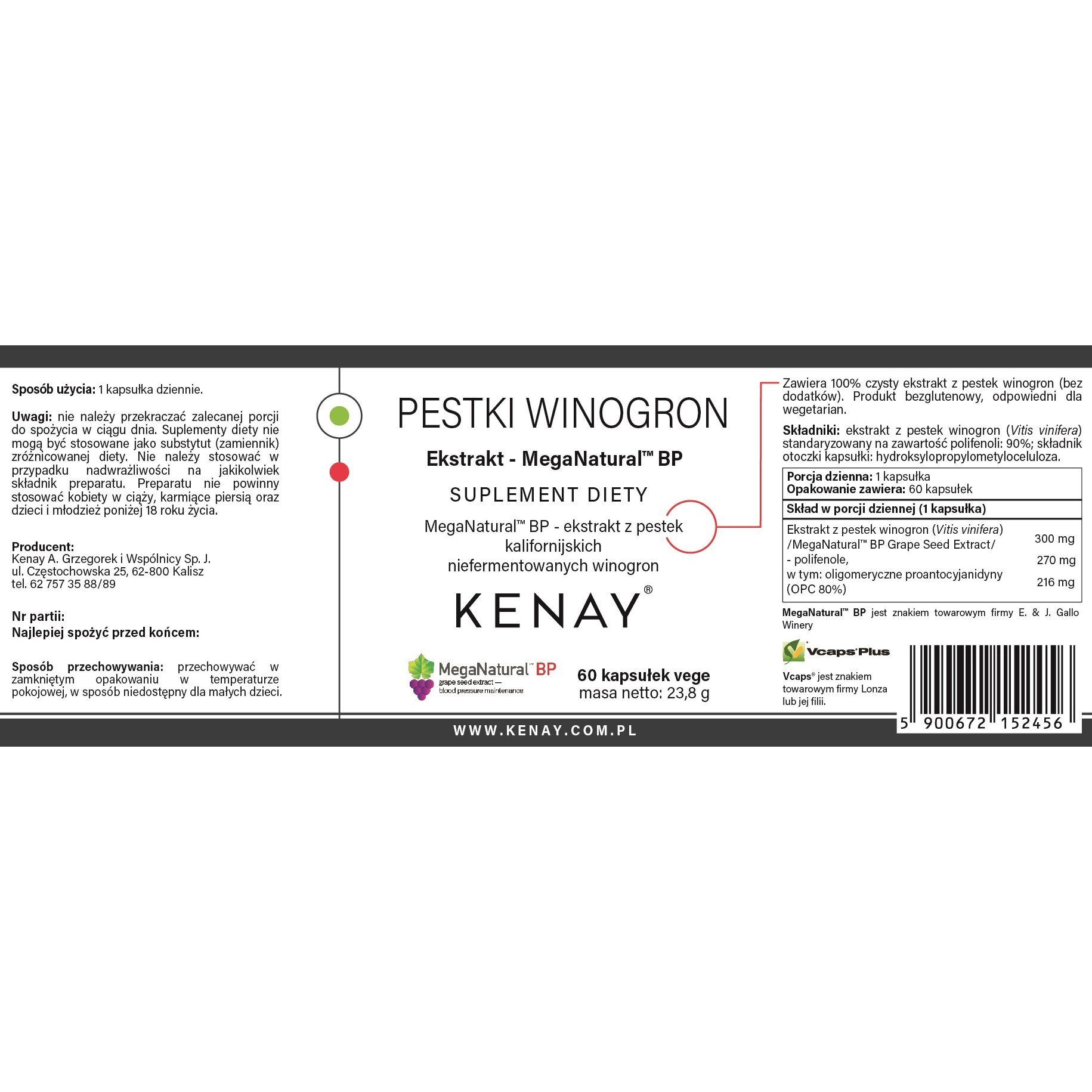 Mega_Natural_BP_ekstrakt_z_pestek_z_winogron-60_kaps-EAN_5900672152456-Kenay-1.jpg MEGA NATURAL-ekstrakt z pestek z winogron 60 kaps. - obrazek 2
