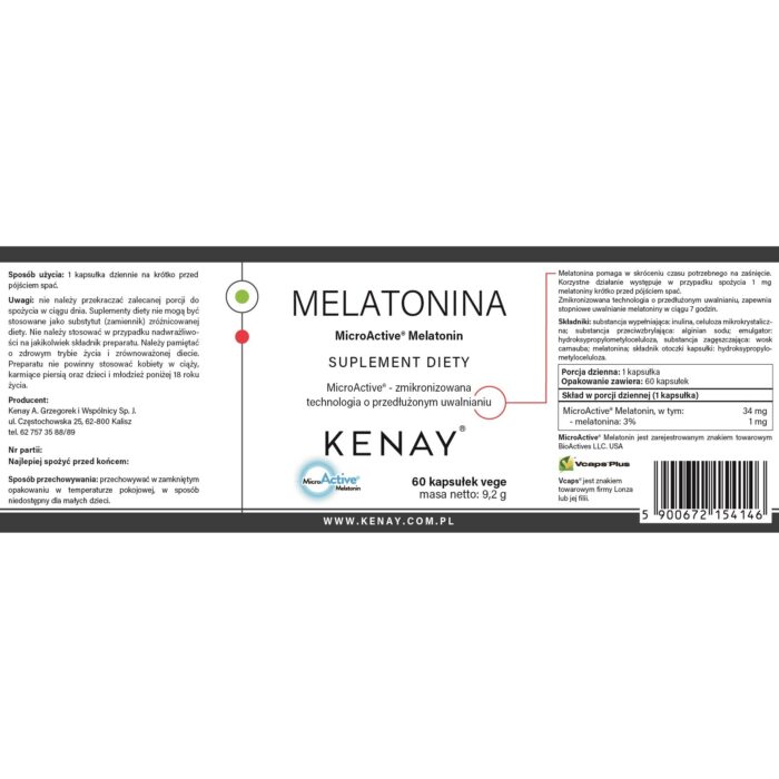 MELATONINA MicroActive 60 kaps. - obrazek 2