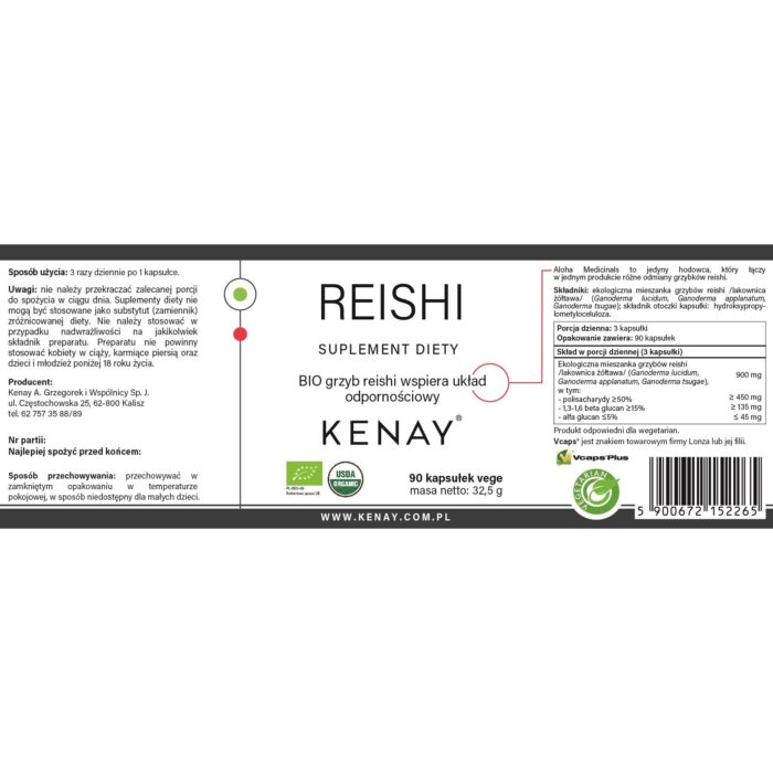 REISHI BIO 90 kaps. PL-EKO-06 - obrazek 2