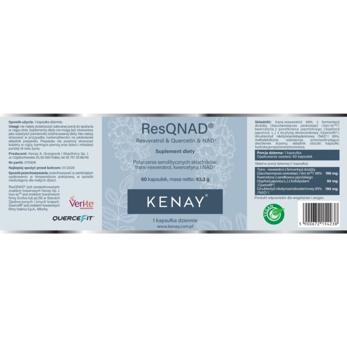 ResQNAD Resveratrol  Quercetin  NAD 60 kaps. - obrazek 2