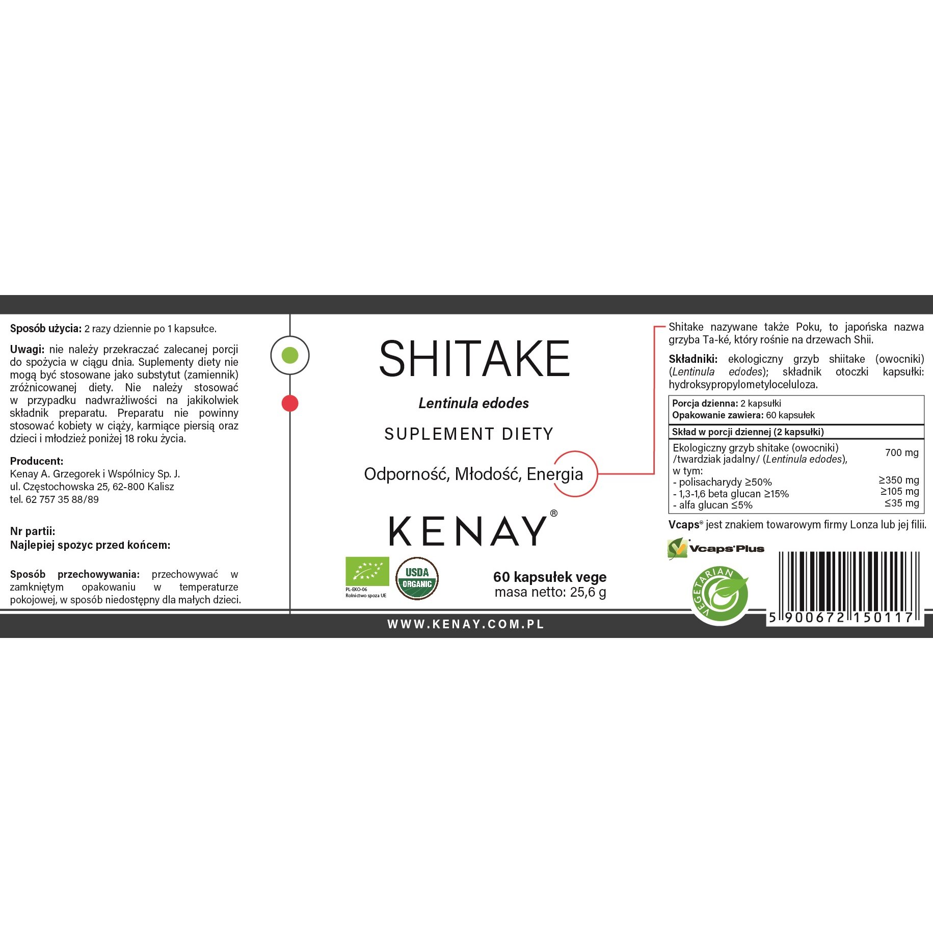 Shitake_BIO-60_kaps-155x57-EAN_5900672150117-Kenay_PL-1.jpg SHITAKE BIO 60 kaps. PL-EKO-06 - obrazek 2