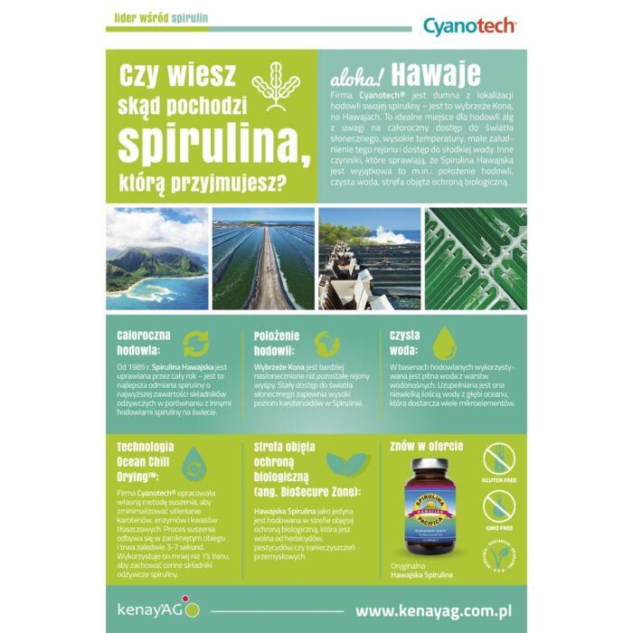 Hawaiian Spirulina® SPIRULINA HAWAJSKA PACIFICA (100 tabletek) - obrazek 2