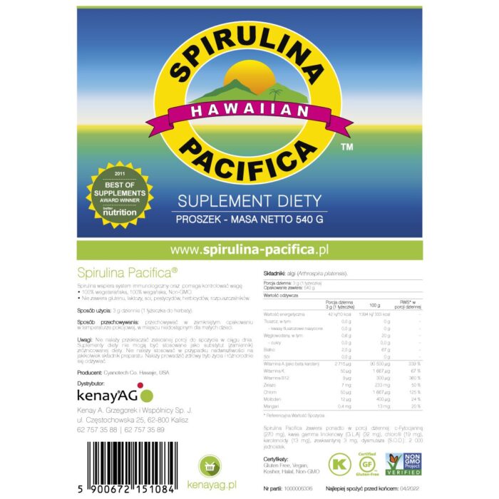 SPIRULINA PACIFICA w proszku - 540 g - obrazek 2