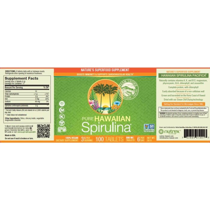 Hawaiian Spirulina® SPIRULINA HAWAJSKA PACIFICA (100 tabletek) - obrazek 1