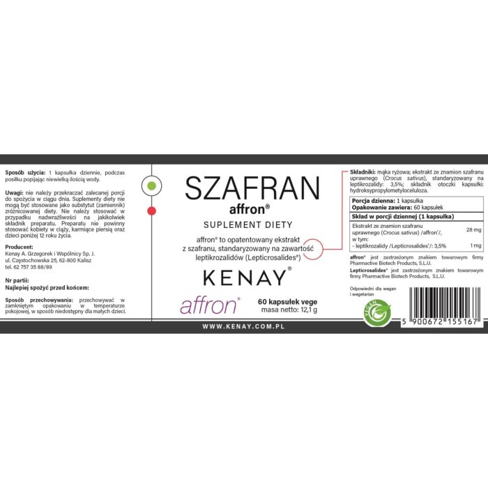 SZAFRAN Affron® 60 kaps. - obrazek 2