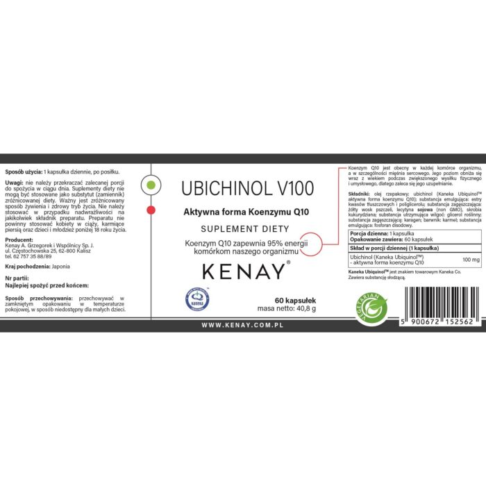 UBICHINOL-KOENZYM Q10 V100 - 60 kapsułek - obrazek 2