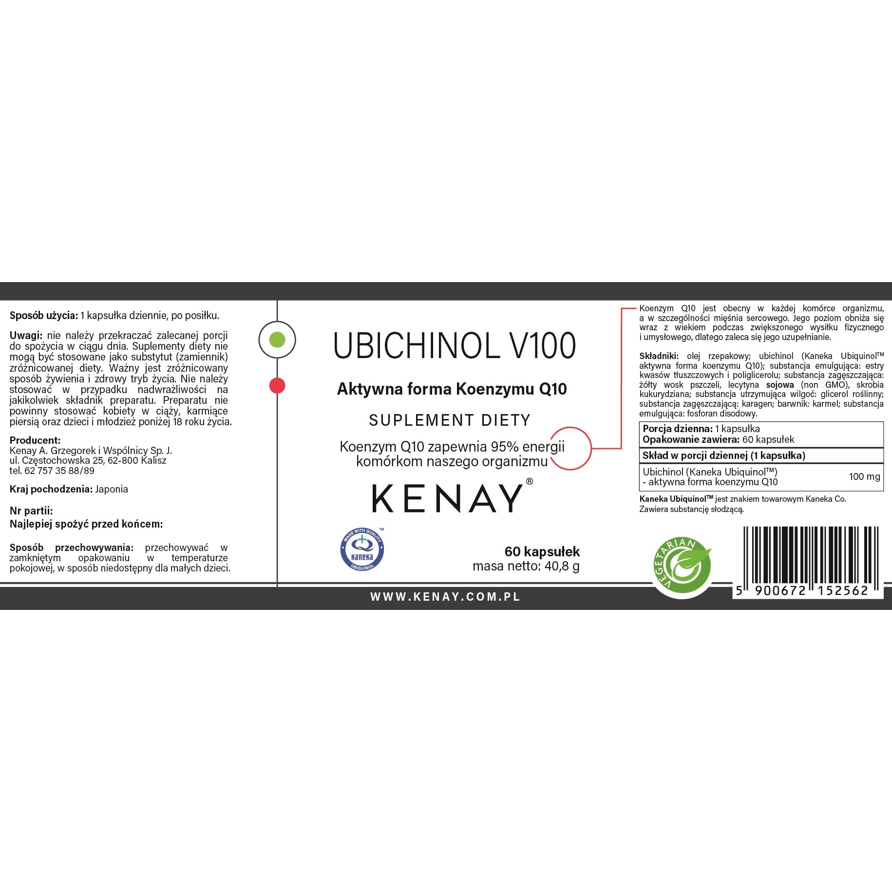 Ubichinol_V100-60_kaps-155x57-EAN_5900672152562-Kenay_PL-1.jpg UBICHINOL-KOENZYM Q10 V100 - 60 kapsułek - obrazek 2
