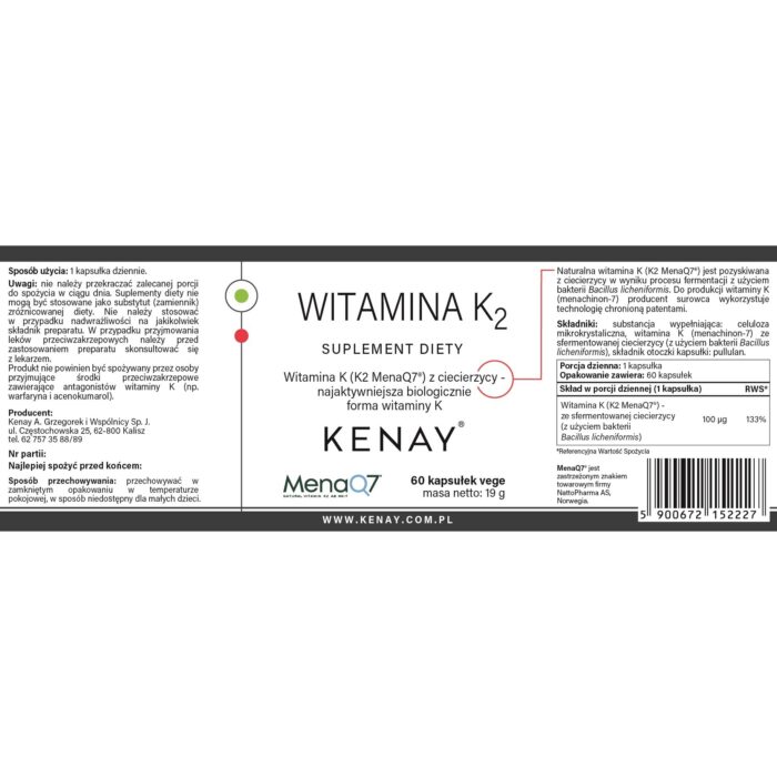 WITAMINA K2 MENA Q7 - 60 kapsułek - obrazek 2