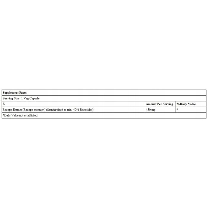 Bacopa Extract, 450mg - 90 vcaps - obrazek 5