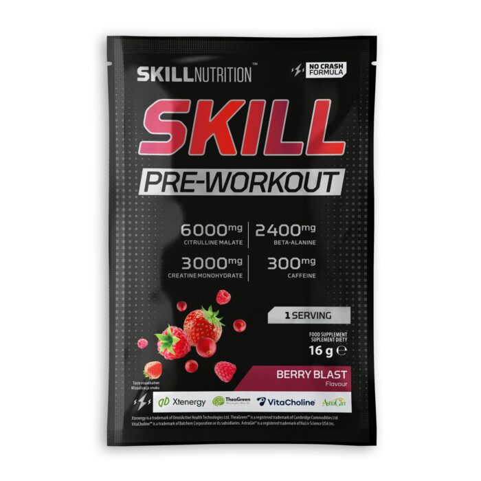 Skill Pre-Workout, Berry Blast - 16 grams (1 serving) - obrazek 1