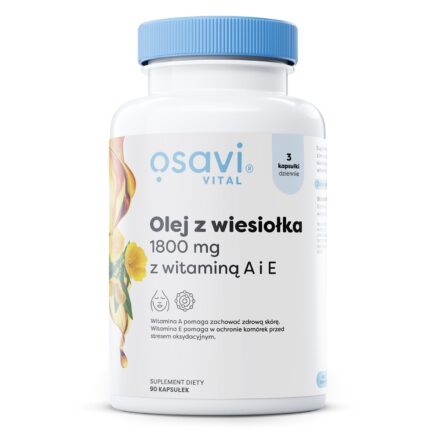 Olej z Wiesiołka z Witaminą A i E, 1800mg - 90 softgels