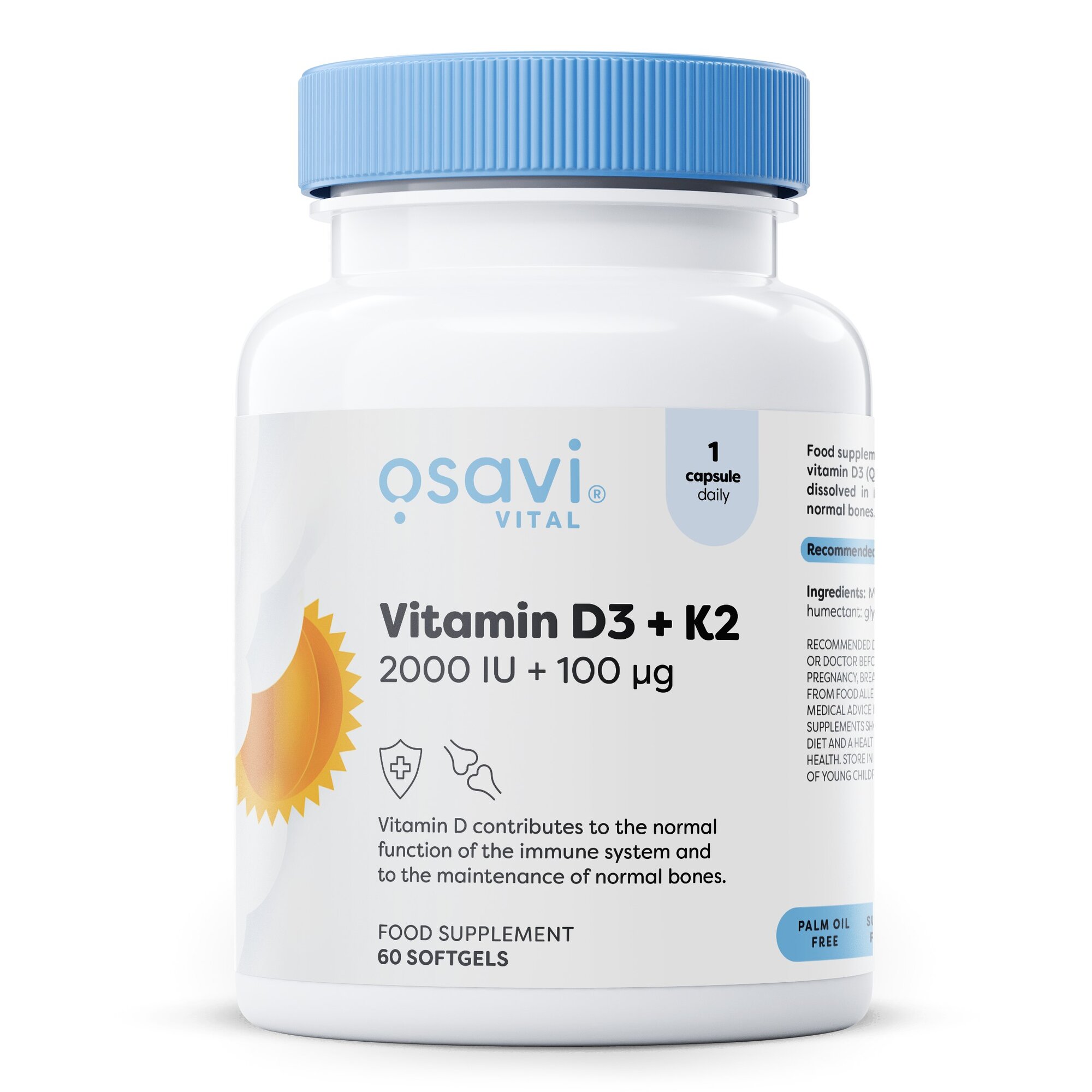abbf3e564b84311b42160bd475c2130a_1-1.jpg Vitamin D3 + K2, 2000IU + 100mcg - 60 softgels - obrazek 1