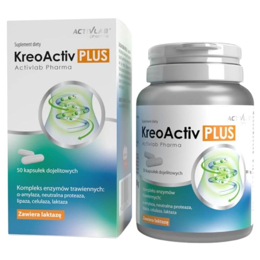 act5425-1-1.jpg Activlab Pharma KreoActiv PLUS, Enzymy trawienne - 50 kapsułek - obrazek 1