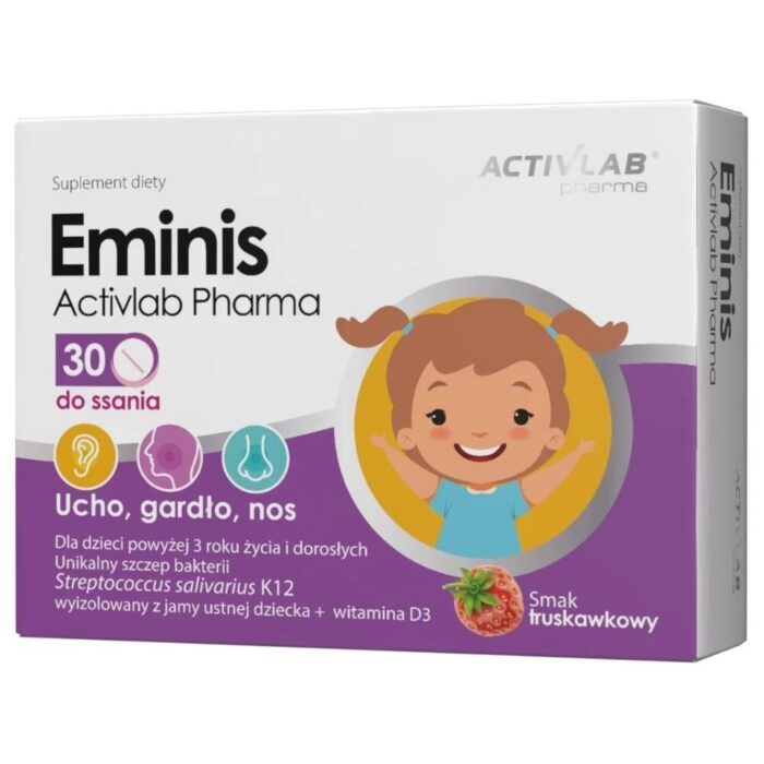 Activlab Pharma Eminis, truskawka - 30 tabletek do ssania - obrazek 1