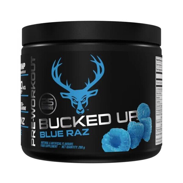 aec7e7b4f4ecae45d9484510defceec8-1.jpg Bucked Up Pre-Workout, Blue Raz - 290 grams - obrazek 1