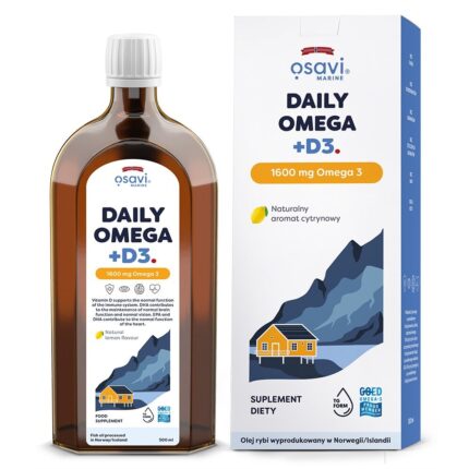 Daily Omega + D3 (Marine), 1600mg Omega 3 (Cytryna) - 500 ml.