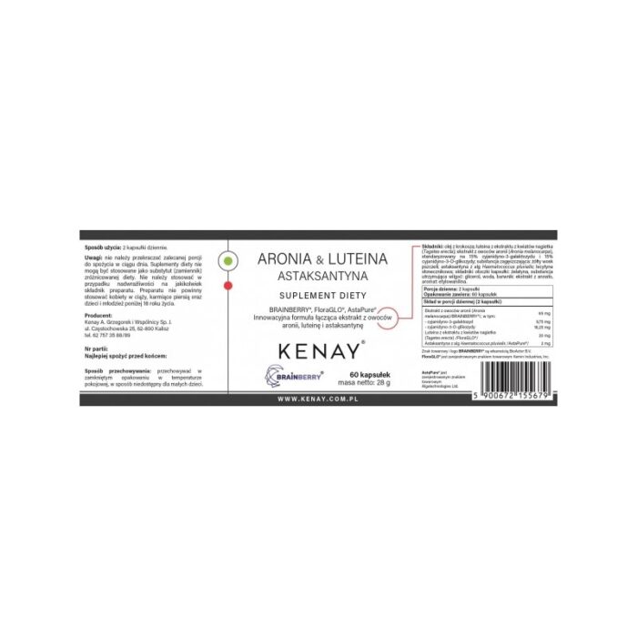 ARONIA  LUTEINA  ASTAKSANTYNA 60 kaps. - obrazek 2