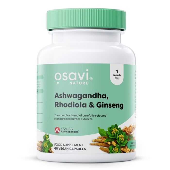 Ashwagandha + Rhodiola & Ginseng - 60 vegan caps - obrazek 1