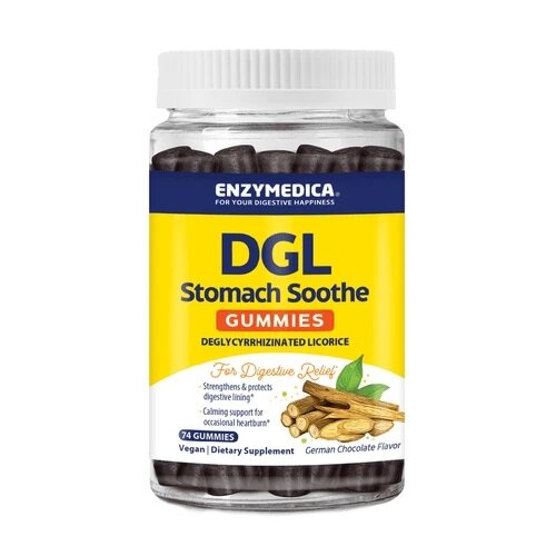 b21e192c20e221d11983d67ec35cb33e-1.jpg DGL Stomach Soothe Gummies, German Chocolate - 74 gummies - obrazek 1