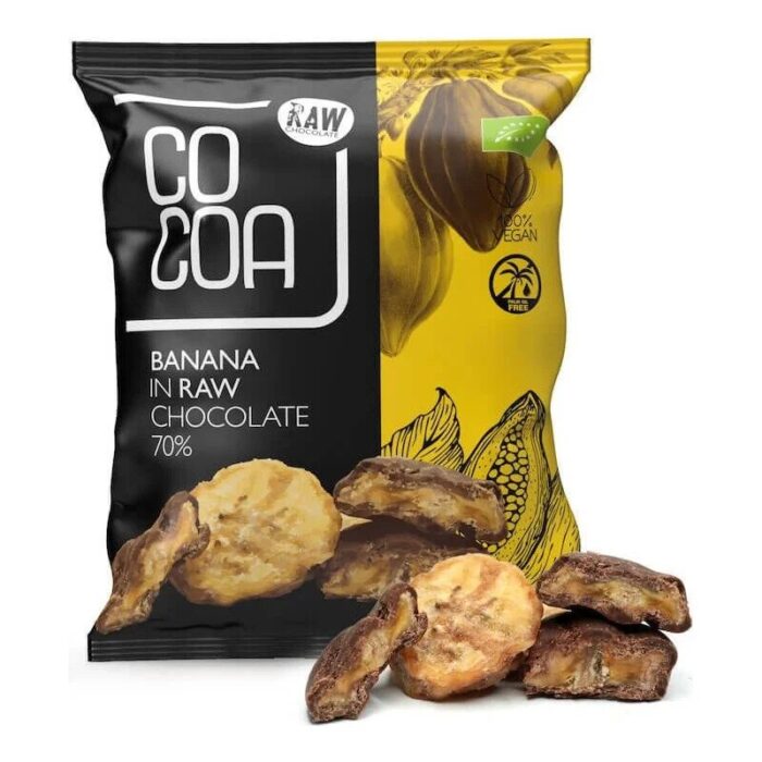 BANANY W CZEKOLADZIE SUROWEJ BIO 70 g - COCOA - obrazek 1