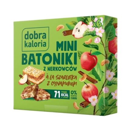 Mini batoniki z nerkowców à la szarlotka z cynamonem bez cukru 102g DOBRA KALORIA