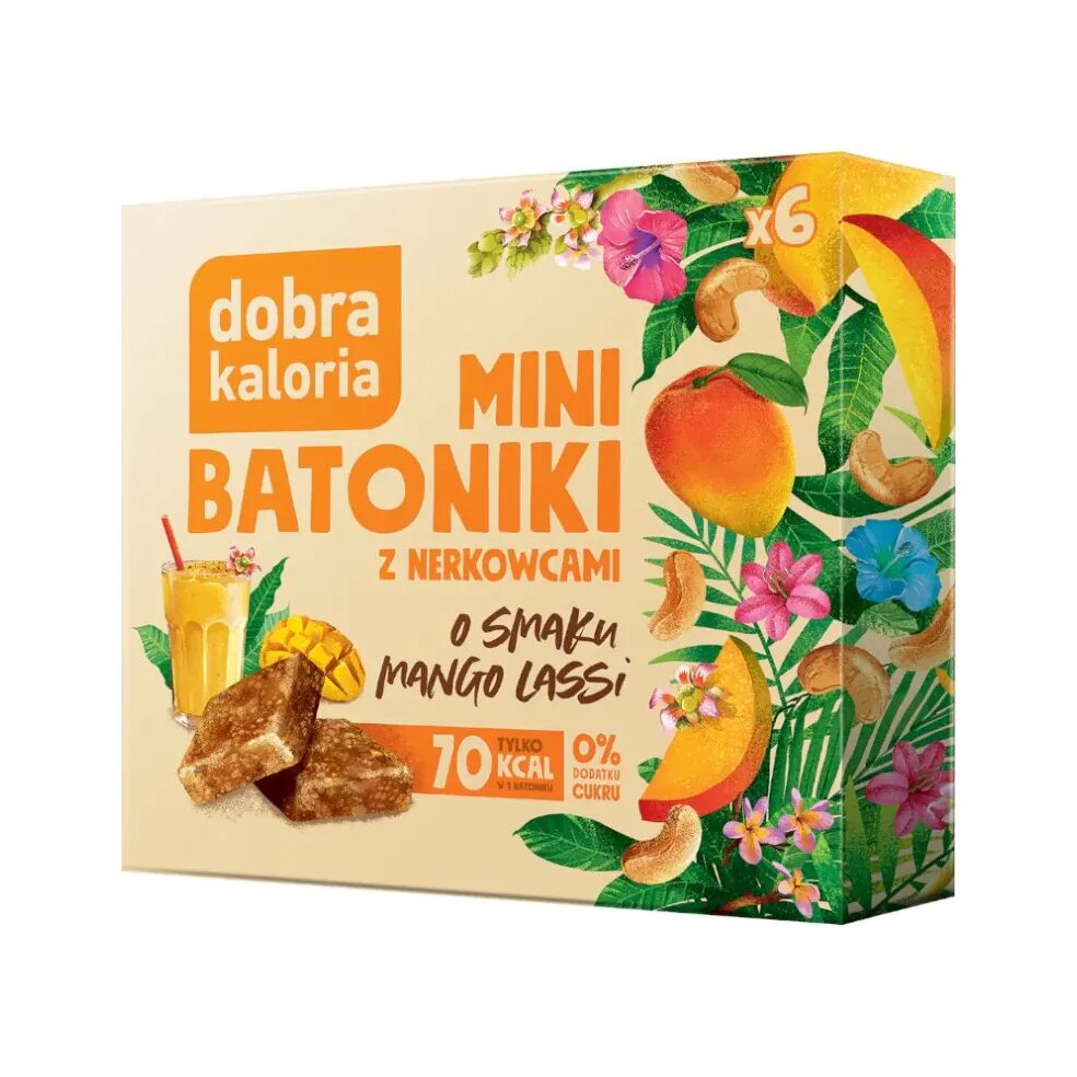 batoniki-d-kaloria-mini-mango-lassi-102g-6x17g-ek-1-1.jpg BATONIKI MINI Z NERKOWCÓW O SMAKU MANGO LASSI BEZ DODATKU CUKRÓW (6 x 17 g) 102 g - DOBRA KALORIA - obrazek 2