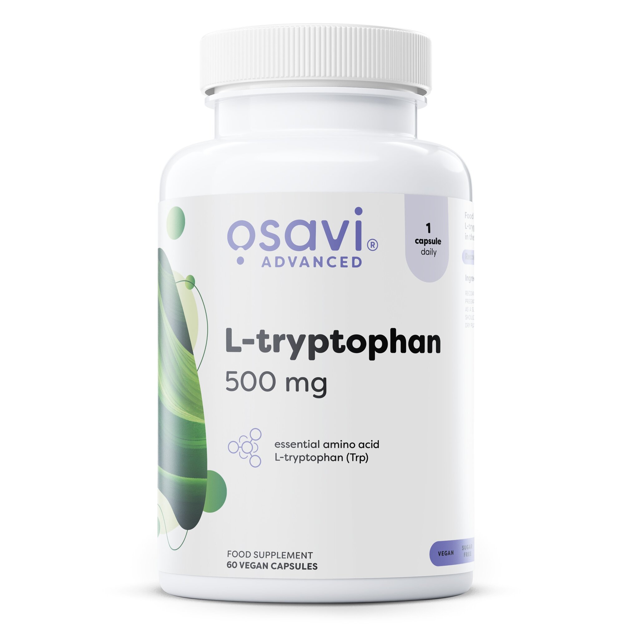 c4a9ce1bc9d33f90a0c3efc2297776ef-1.jpg L-tryptophan, 500mg - 60 vegan caps - obrazek 1