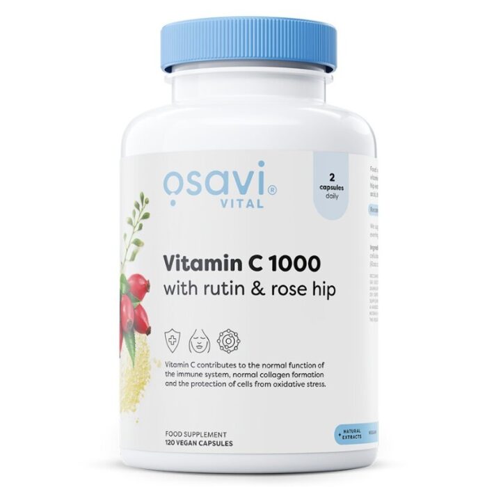 Vitamin C1000 with Rutin & Rose Hip - 120 vegan caps - obrazek 1